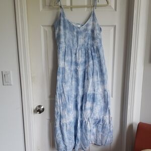 Astr Blue Tie-Dye Maxi Dress
